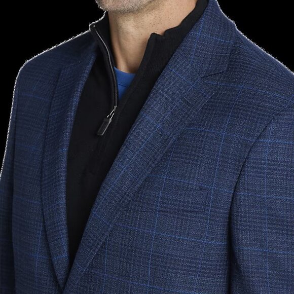 Jos A. Banks Traveler Performance Tailored Plaid Sportcoat Blazer sport coat 48R - Picture 3 of 5